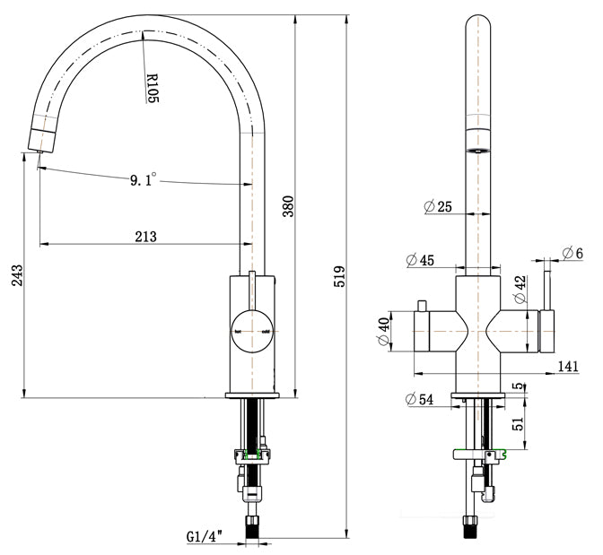 Mica 3-Way Filter Sink Mixer