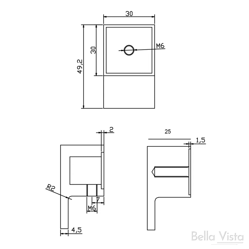 Shower Screen Handle – Square Lever