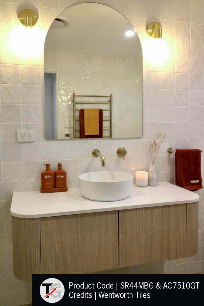 AC7510GTD Church Shape Polished Edge Mirror Glue-to-Wall including demister