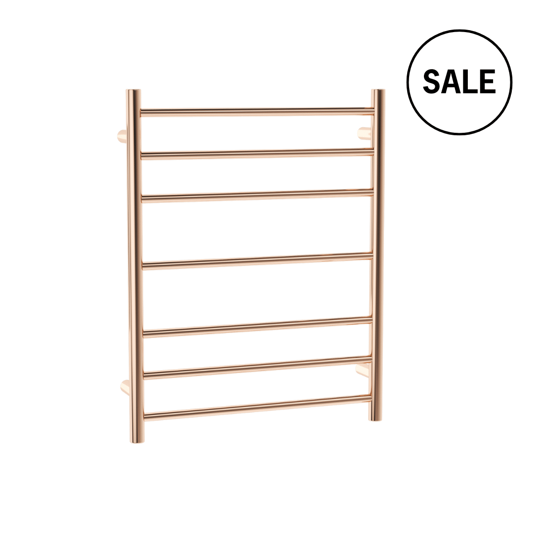 SR44MRG Polished Rose Gold Round Heated Ladder Rail
