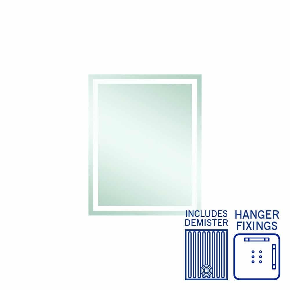 SS6075HND Rectangle Mirror with Sandblasted Border with Demister