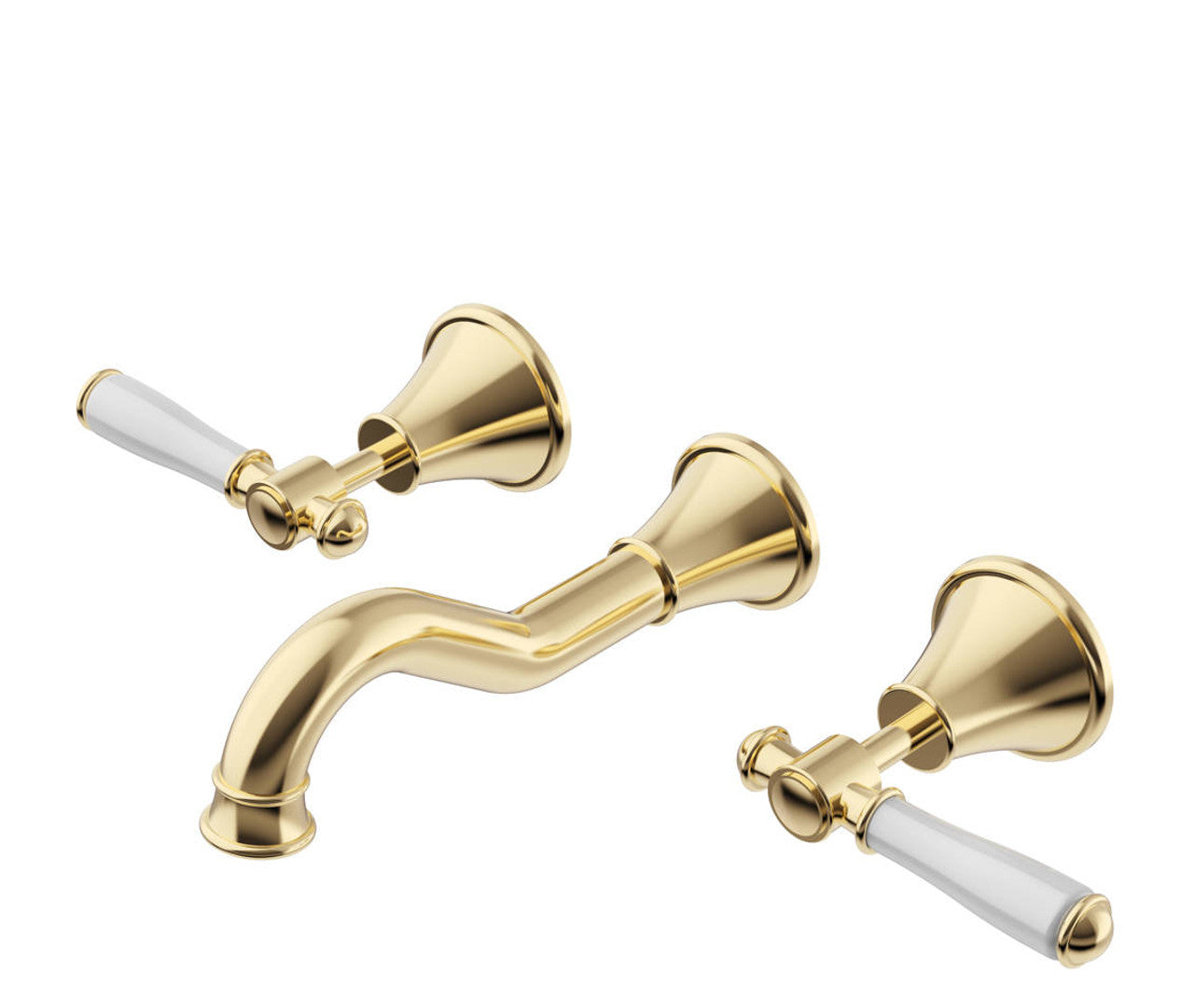 Clasico Wall Basin/Bath Set - Ceramic Handle