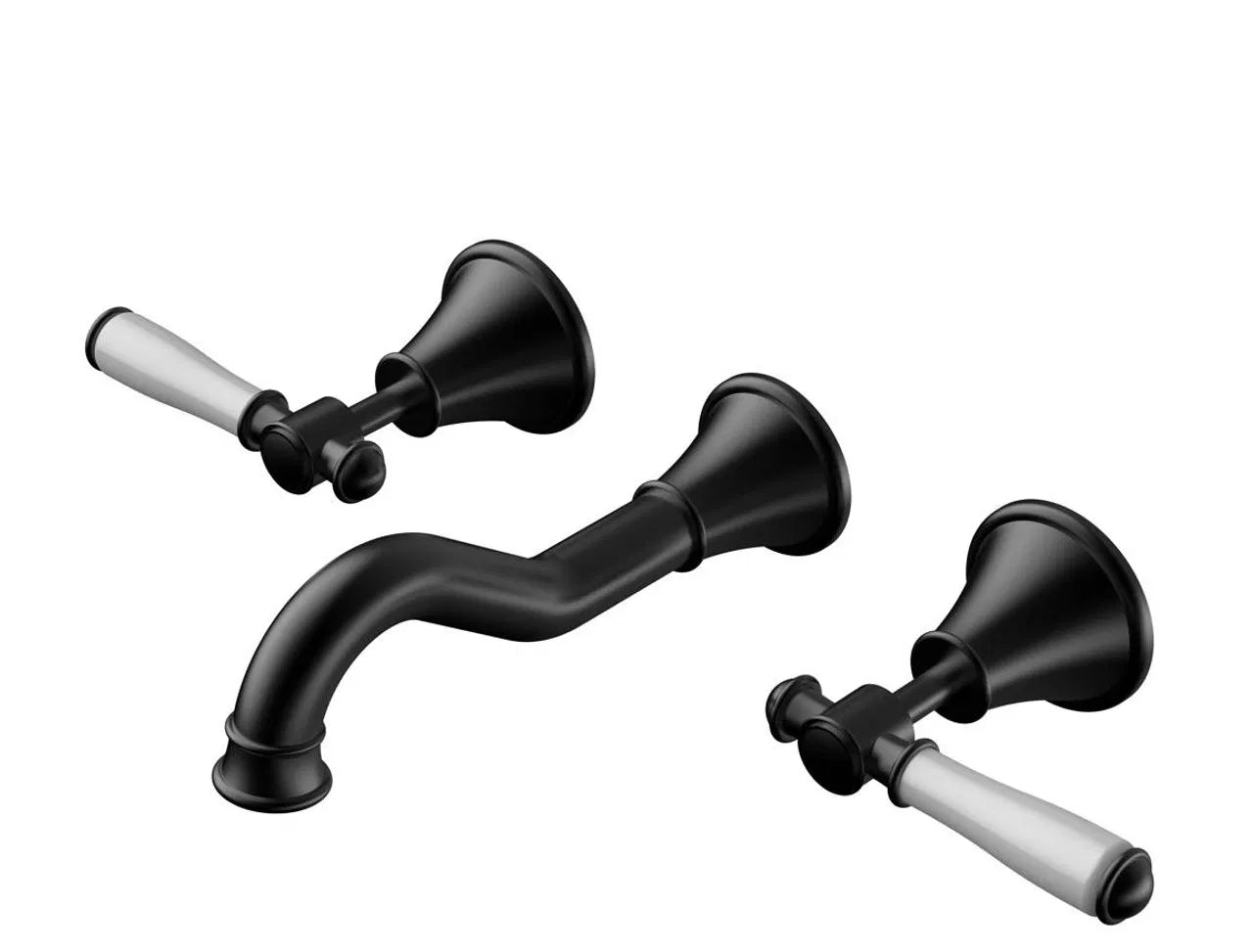 Clasico Wall Basin/Bath Set - Ceramic Handle