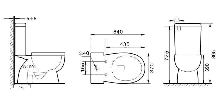 T6009S — YORK Close Couple Toilet Suite (Universal inlet)