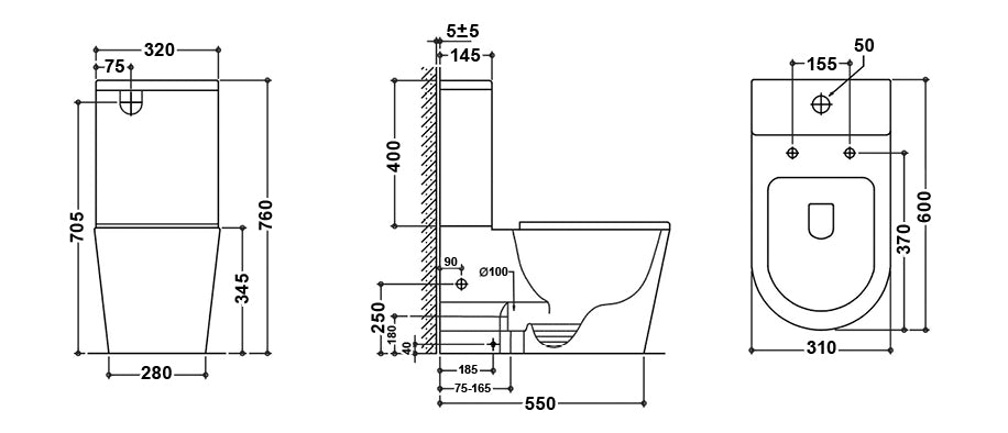 T6060 — Junior Rimless Toilet Suite