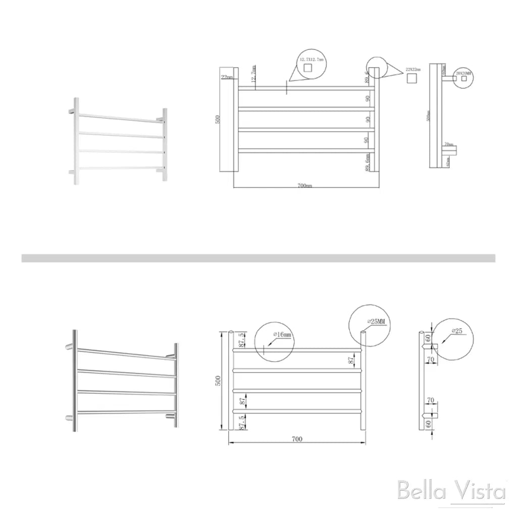 Square Towel Ladder – 700 x 500mm