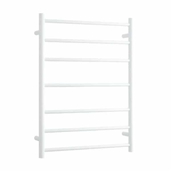 BS44MW Satin White Round Ladder Heated Towel Rail