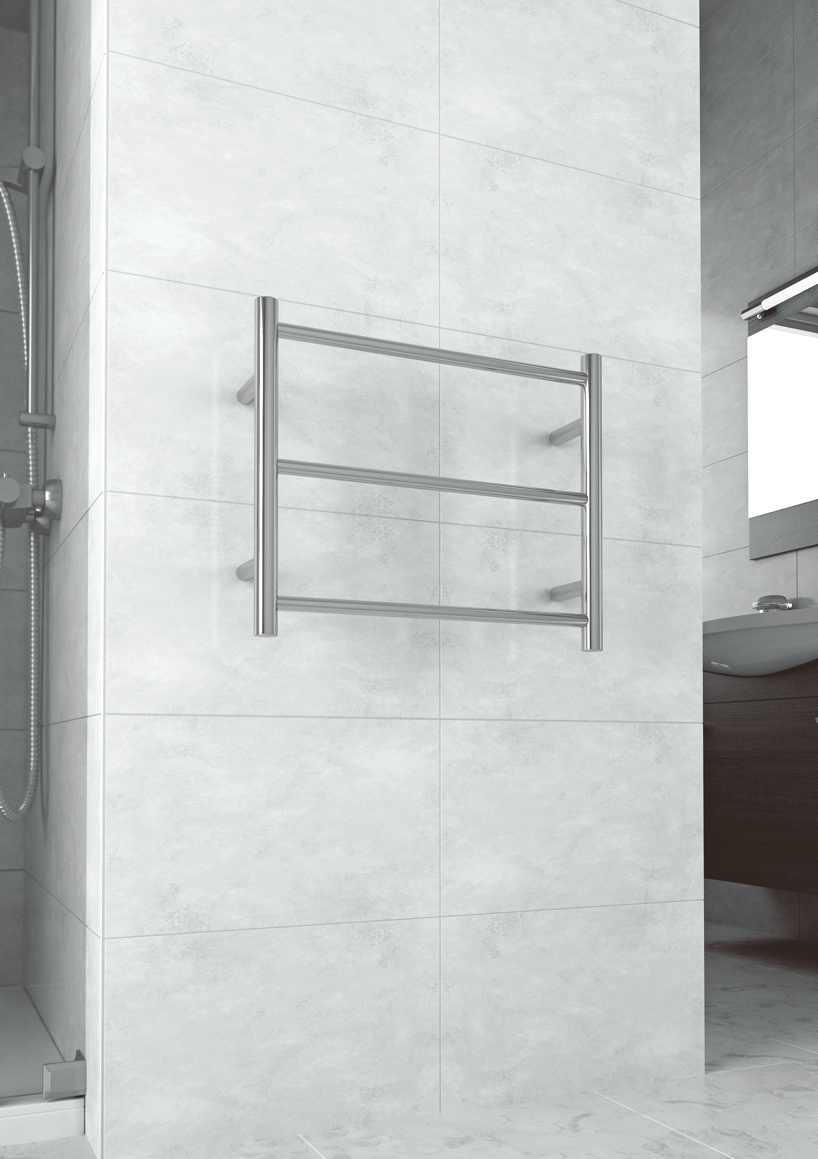 BS24M Straight Round Polished Budget Heated Towel Rail