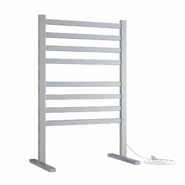 FS55E Straight Flat Free-Standing Polished Heated Towel Rail