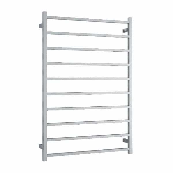 SS88M Straight Square Polished Ladder Heated Towel Rail