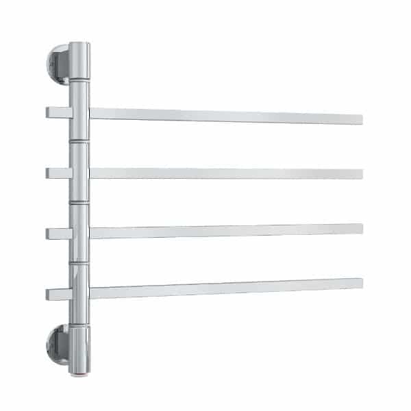 SV35 Straight Square Swivel Polished Heated Towel Rail
