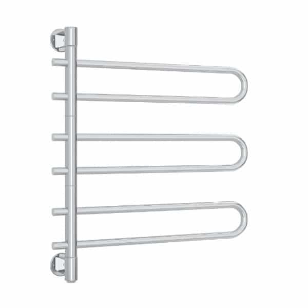SV43 Straight Round Swivel Polished Heated Towel Rail