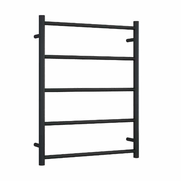 USR54B Matt Black Straight Round Ladder Towel Rail