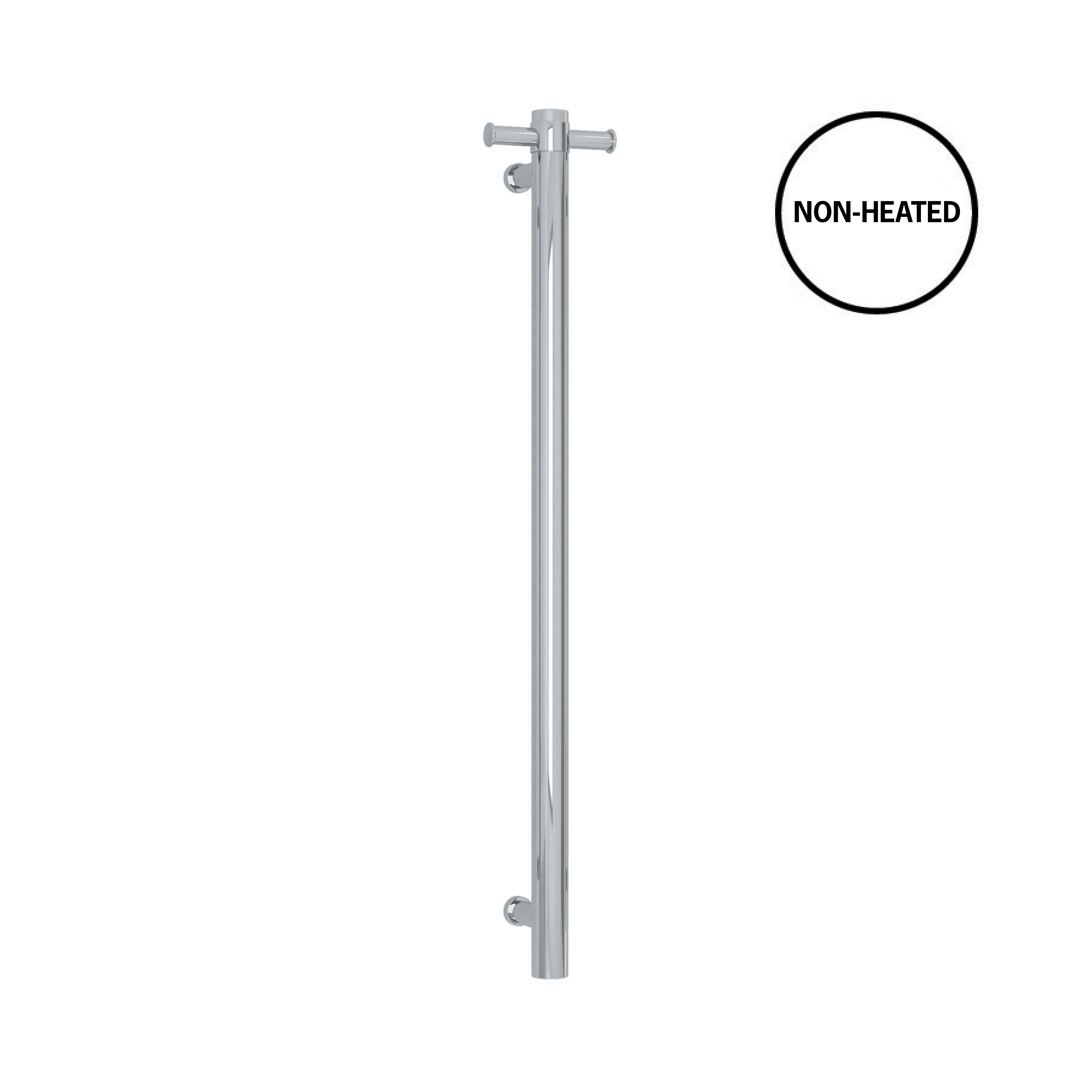 UVS900H Round Polished Non-Heated Vertical Single Towel Rail