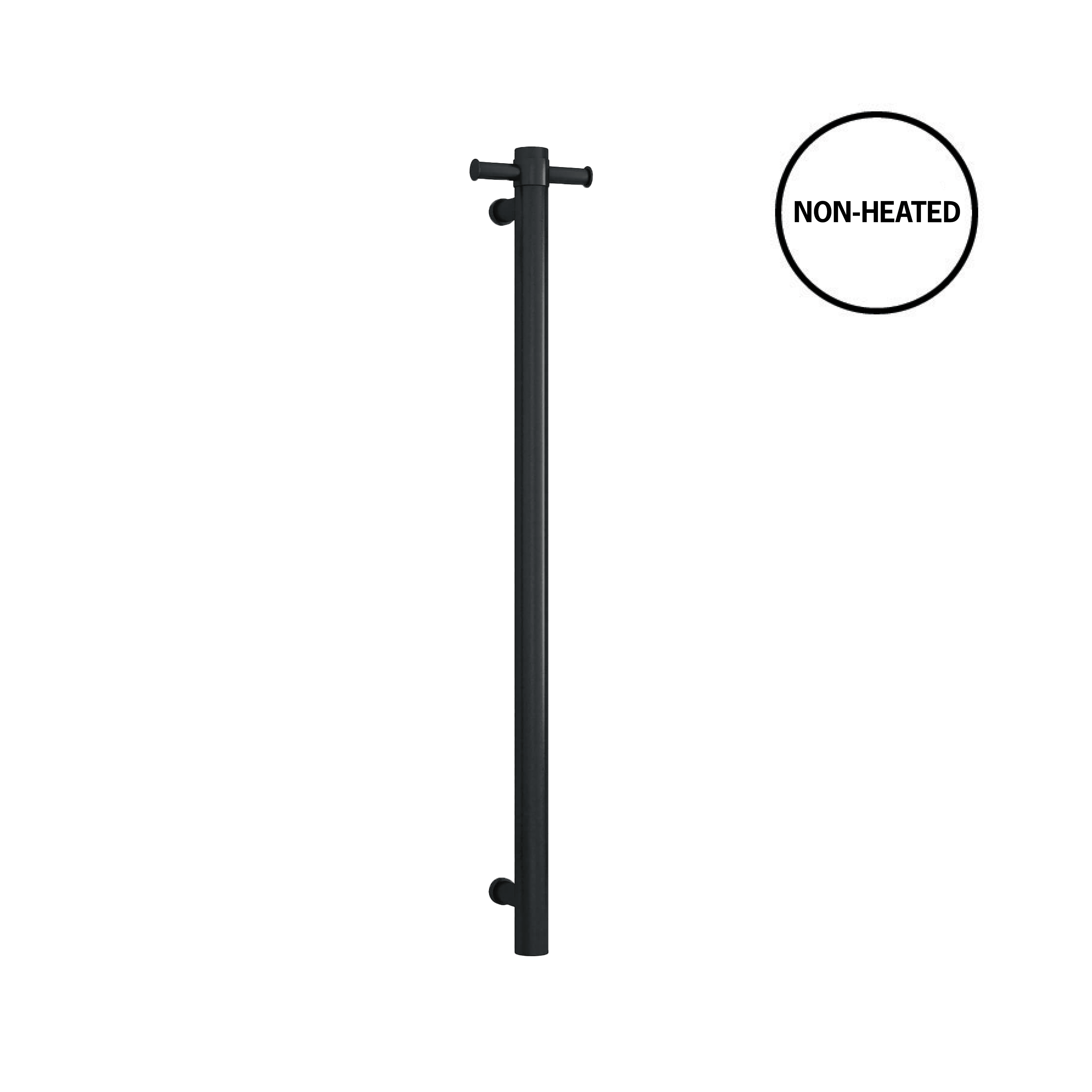UVS900H Round Polished Non-Heated Vertical Single Towel Rail