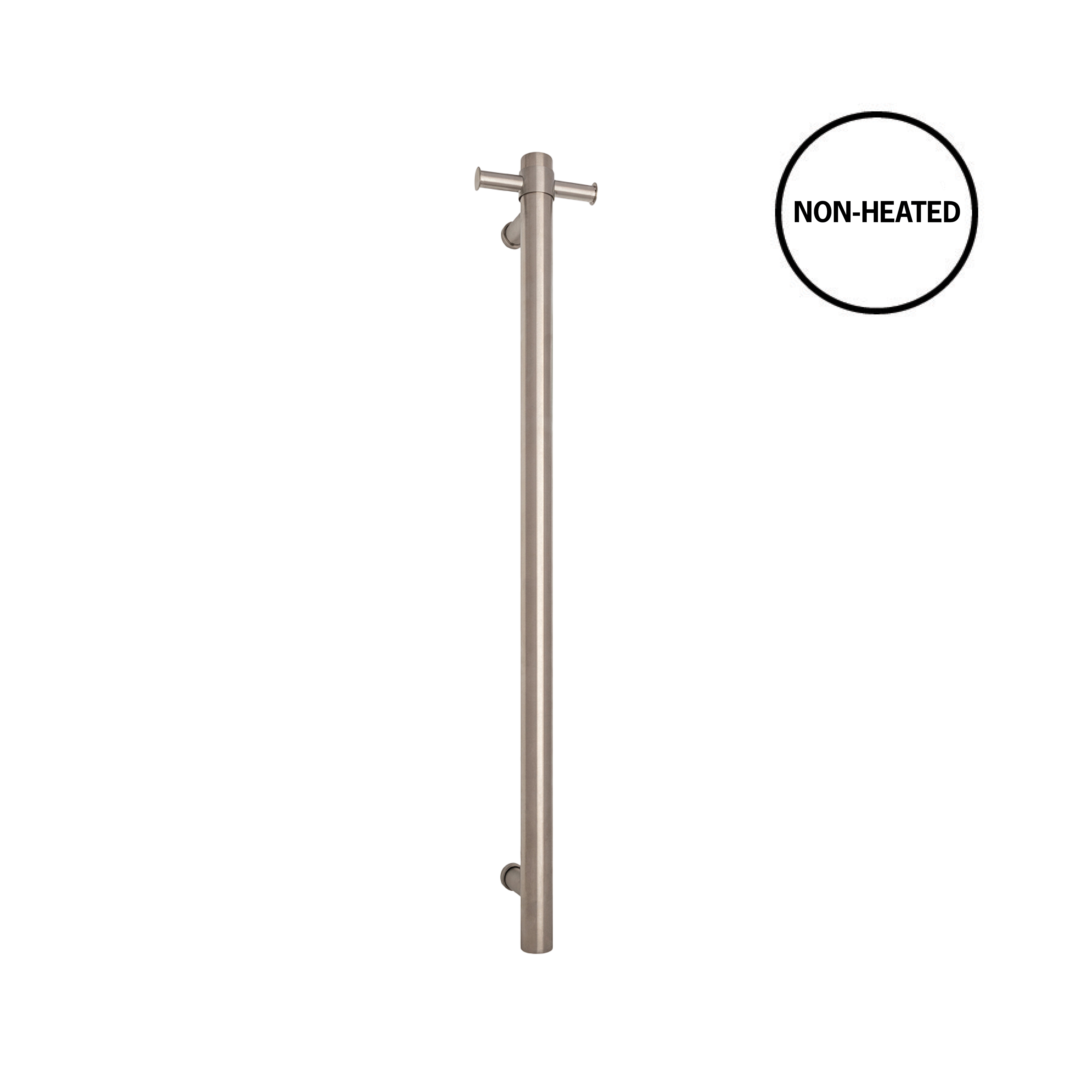 UVS900H Round Polished Non-Heated Vertical Single Towel Rail