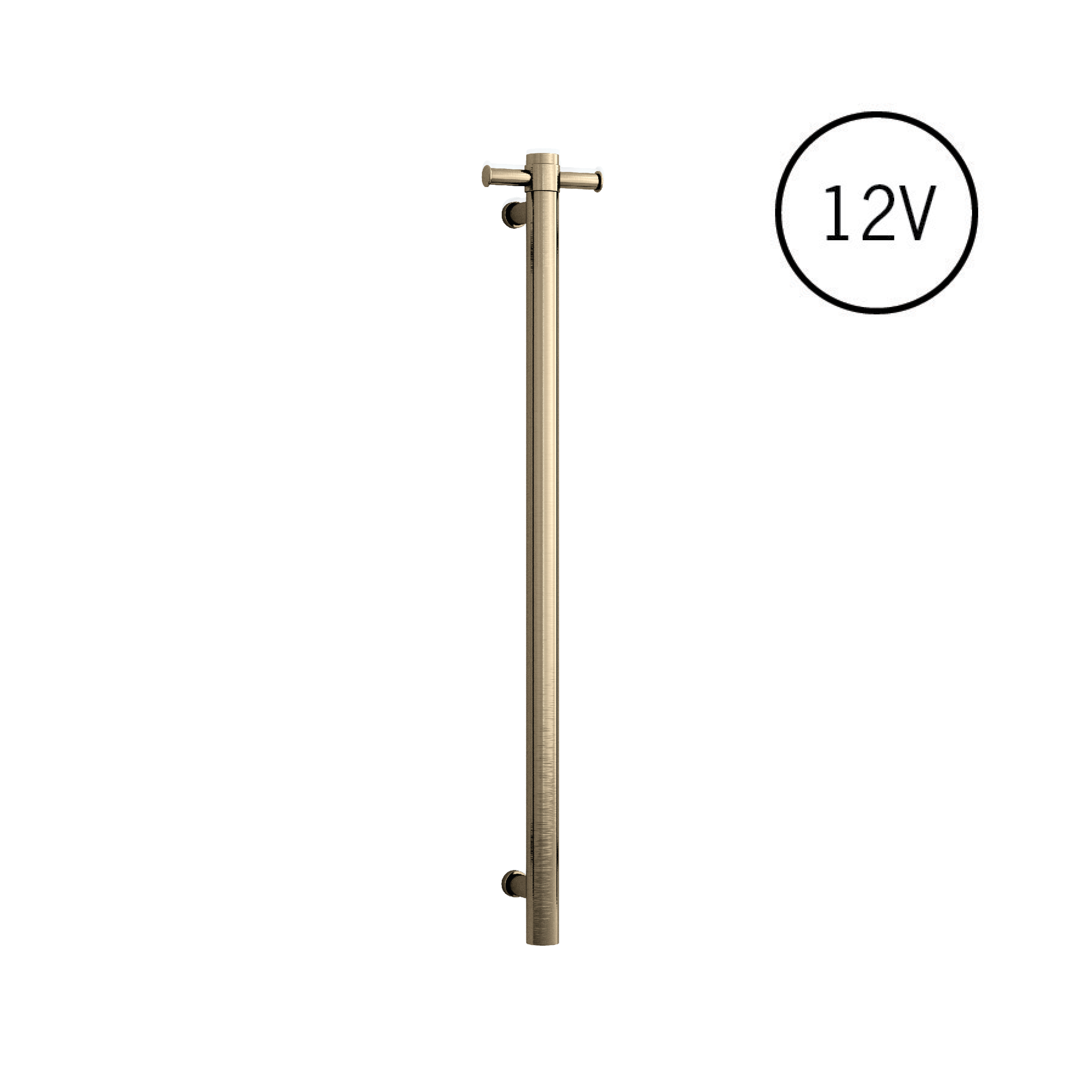 VS900H Straight Round Vertical Single Polished Heated Towel Rail