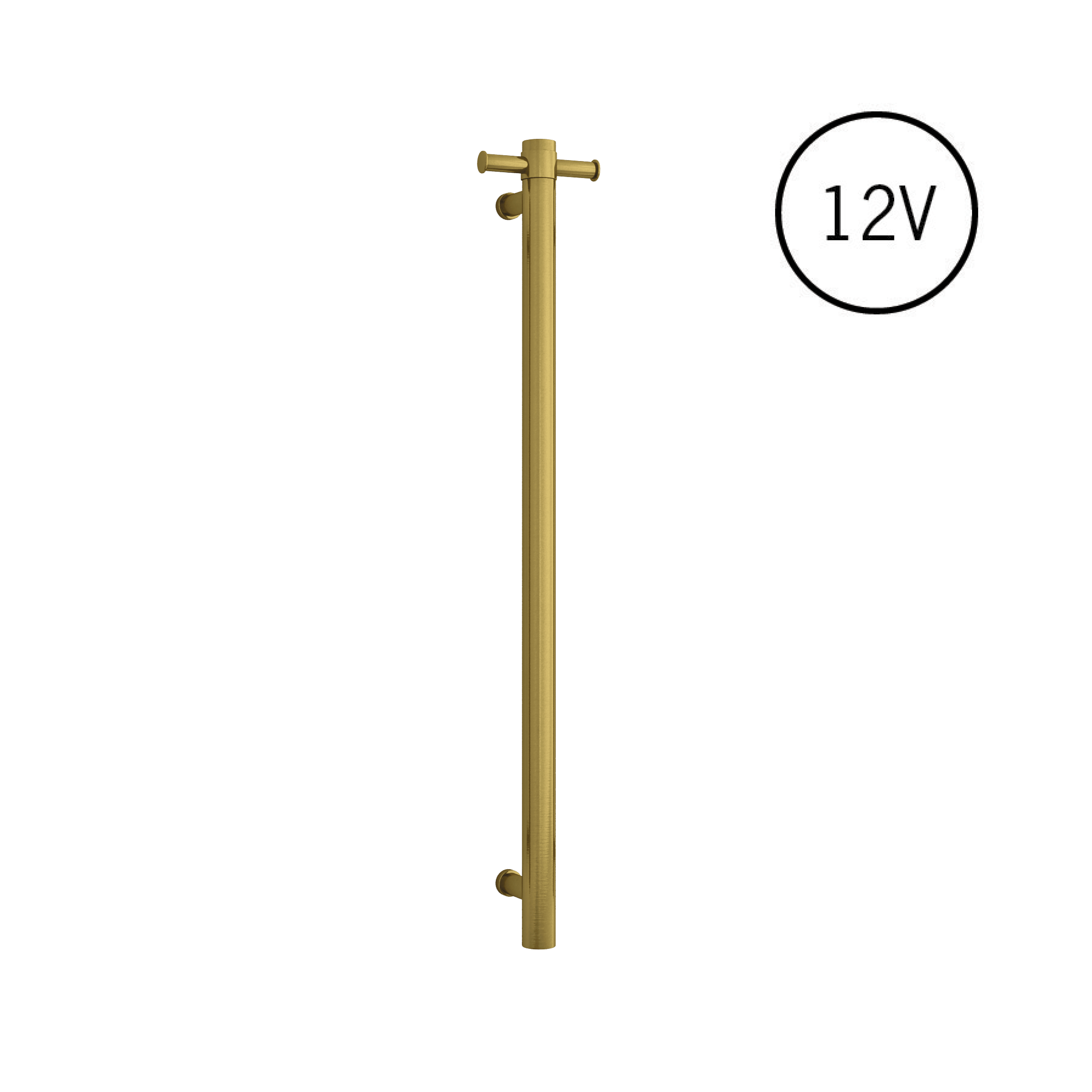 VS900H Straight Round Vertical Single Polished Heated Towel Rail