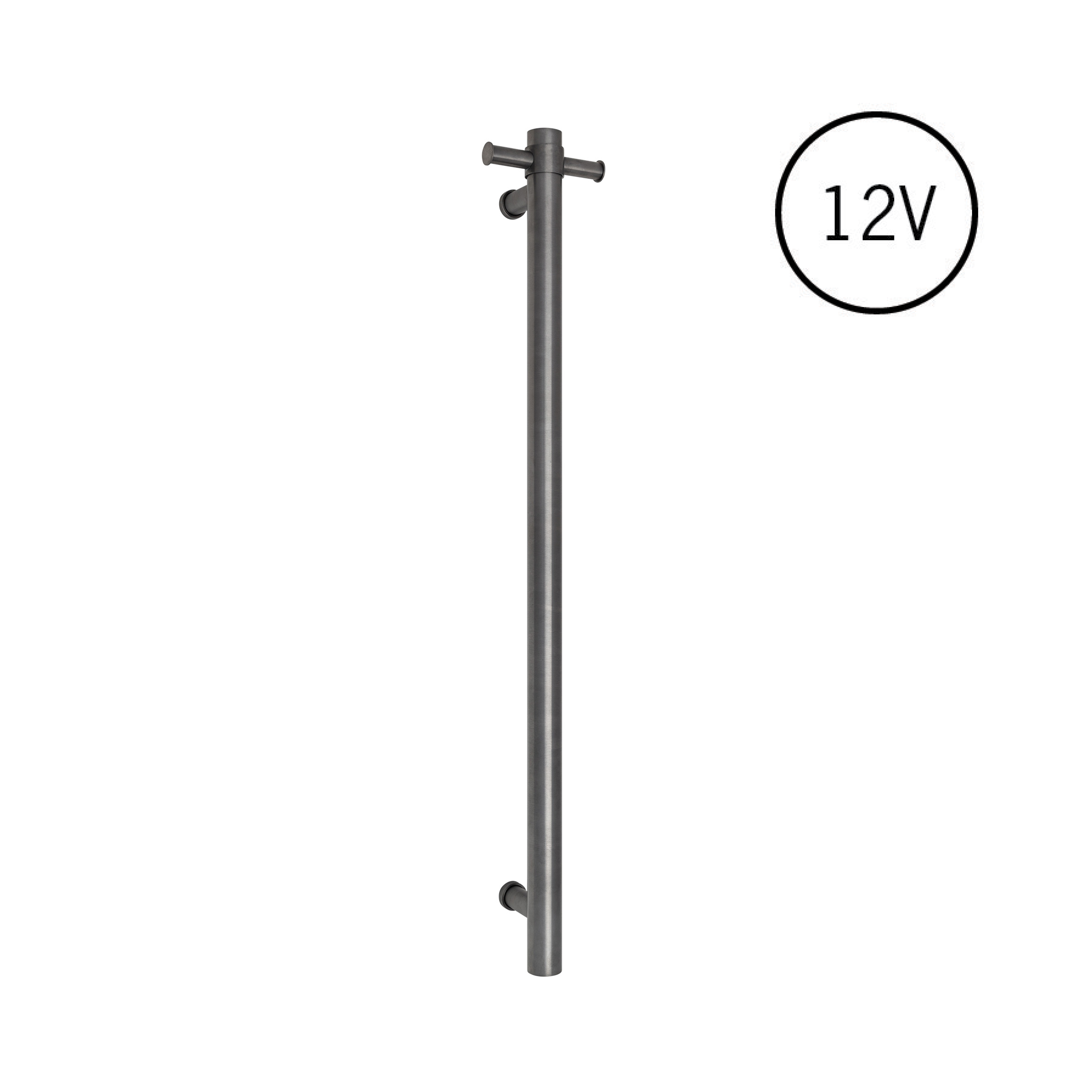 VS900H Straight Round Vertical Single Polished Heated Towel Rail