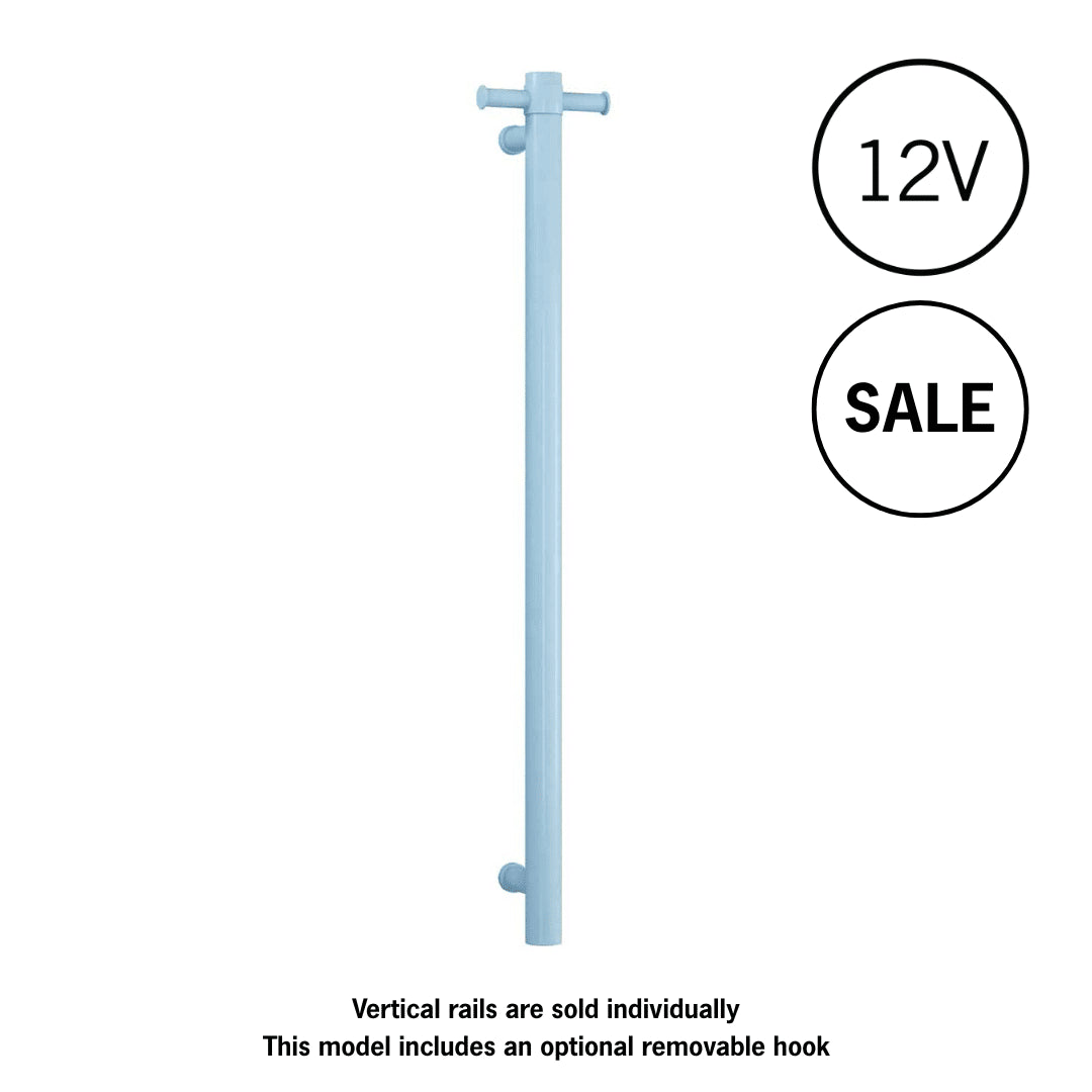 VSH900HMW Matt White Round 240Volt Vertical Single Heated Rail