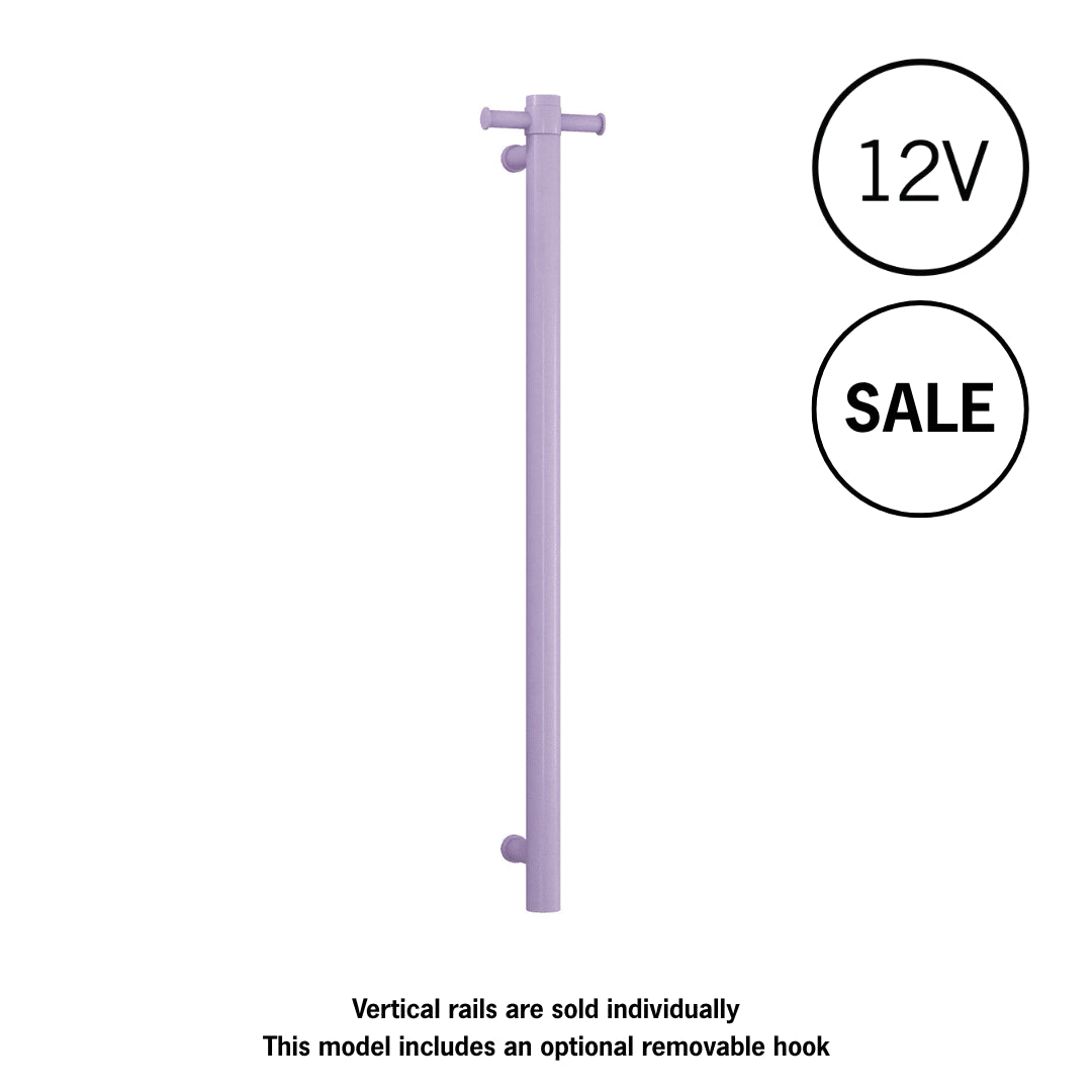 VSH900HMW Matt White Round 240Volt Vertical Single Heated Rail