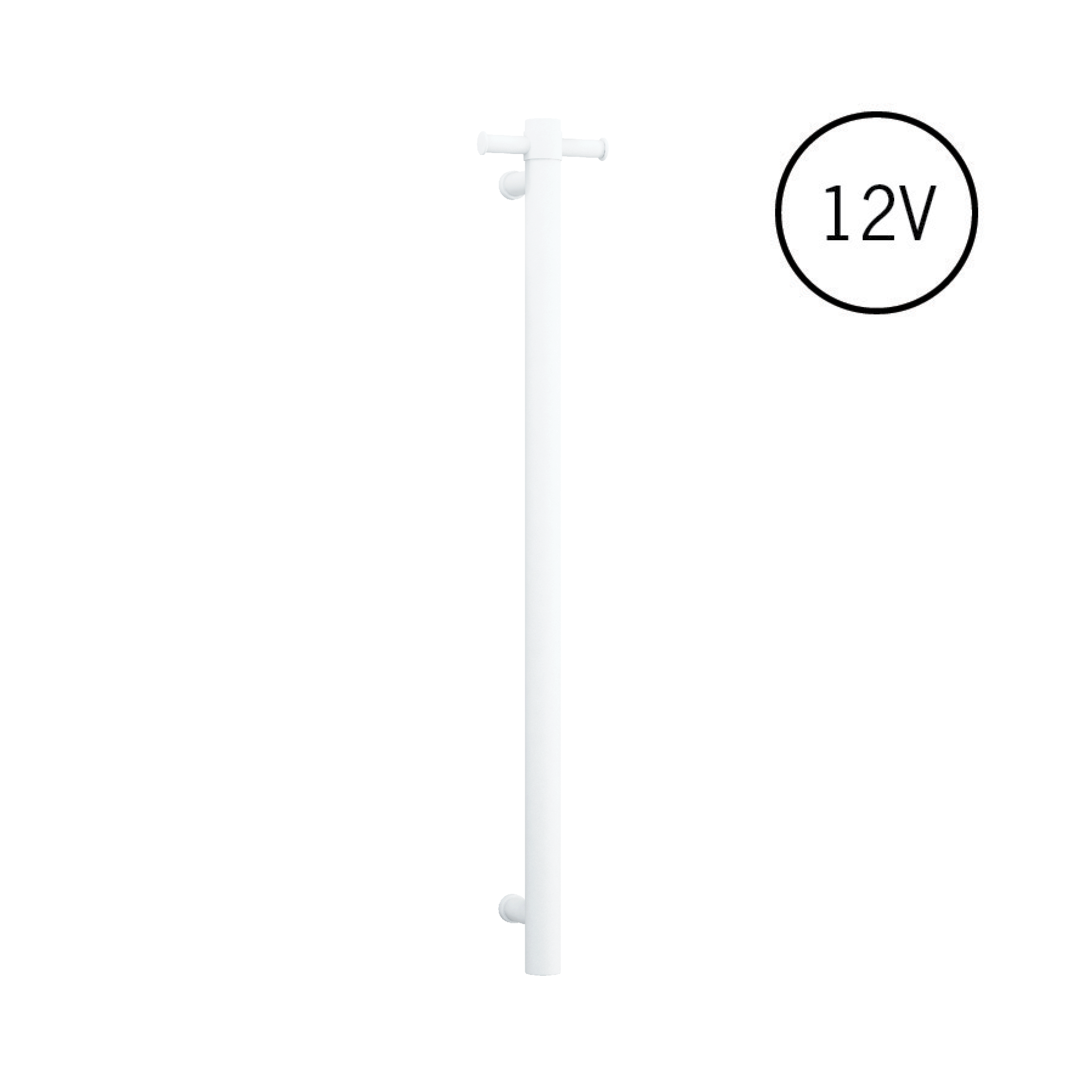 VS900H Straight Round Vertical Single Polished Heated Towel Rail