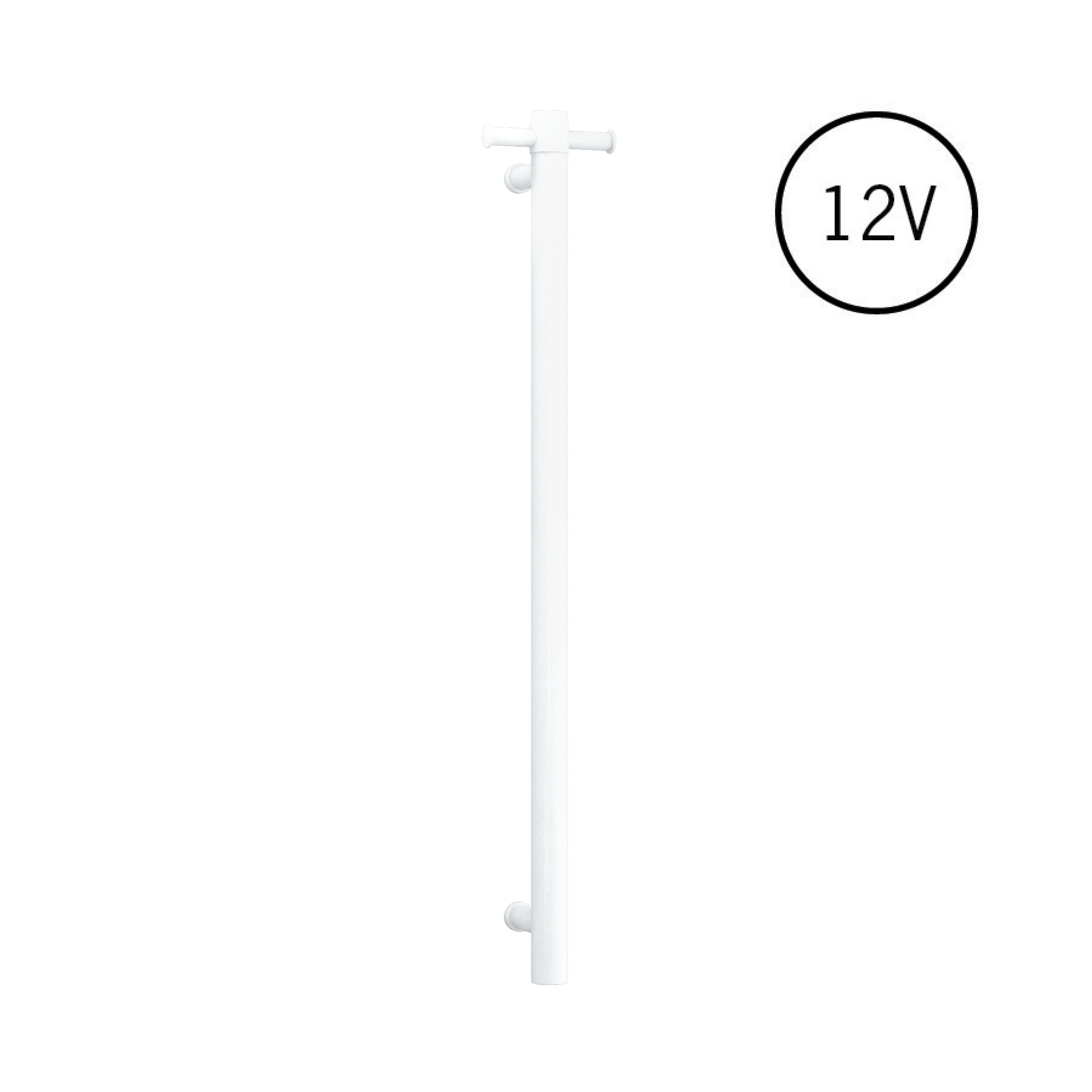 VS900H Straight Round Vertical Single Polished Heated Towel Rail
