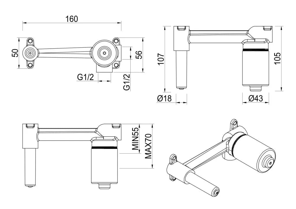Tiago, Beki, Eleniko, Kaza – Wall-Spout Combo – BODY ONLY - ‎n/a