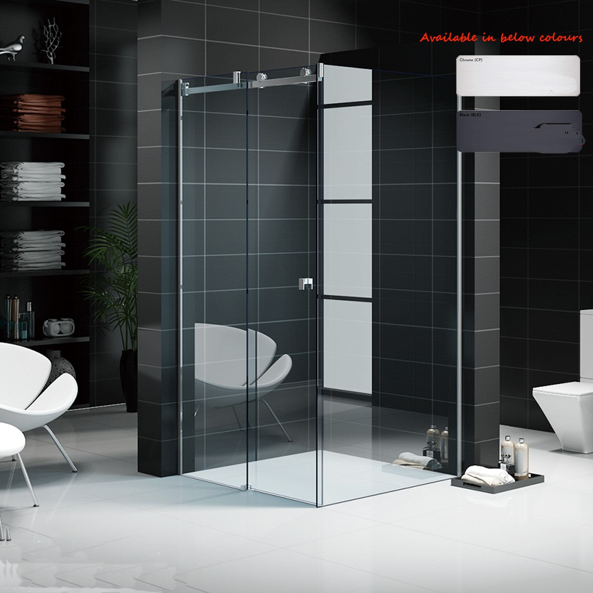 Custom Fully Frameless - Sliding Shower Screen - Front and Return - Multiple Sizes