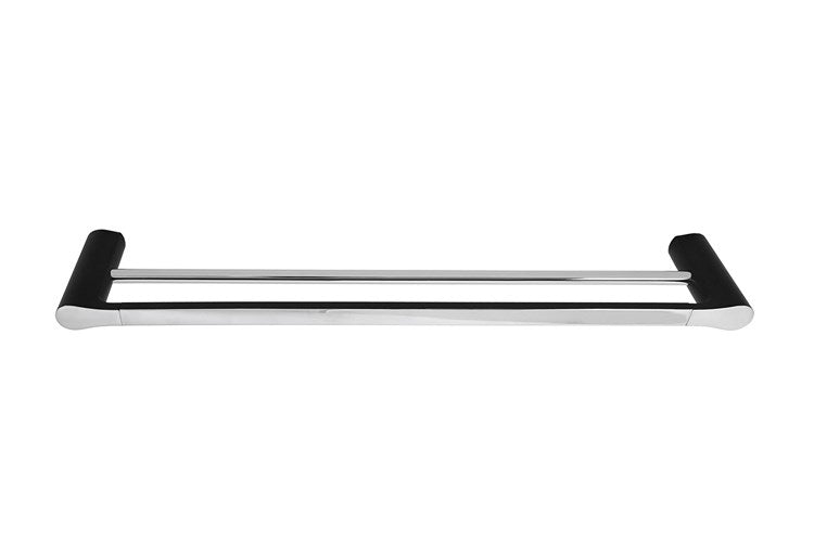 Manhattan Double Towel Rail 600mm Matte Black & Chrome