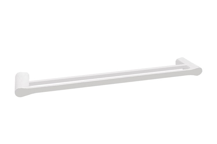 Manhattan Double Towel Rail 600mm Gloss White & Chrome