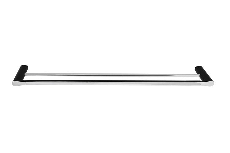 Manhattan Double Towel Rail 900mm Matte Black & Chrome