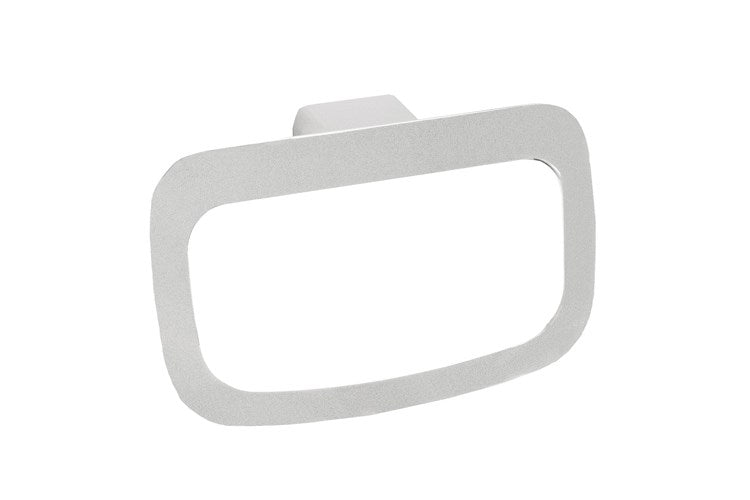 Manhattan Hand Towel Ring Gloss White & Chrome