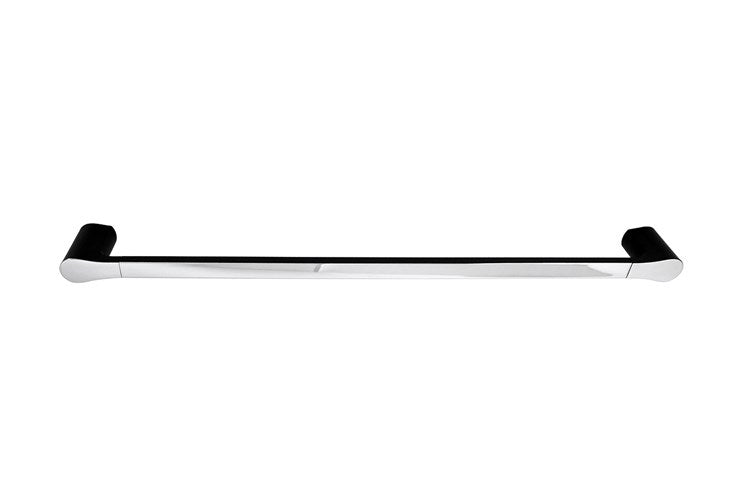 Manhattan Single Towel Rail 600mm Matte Black & Chrome