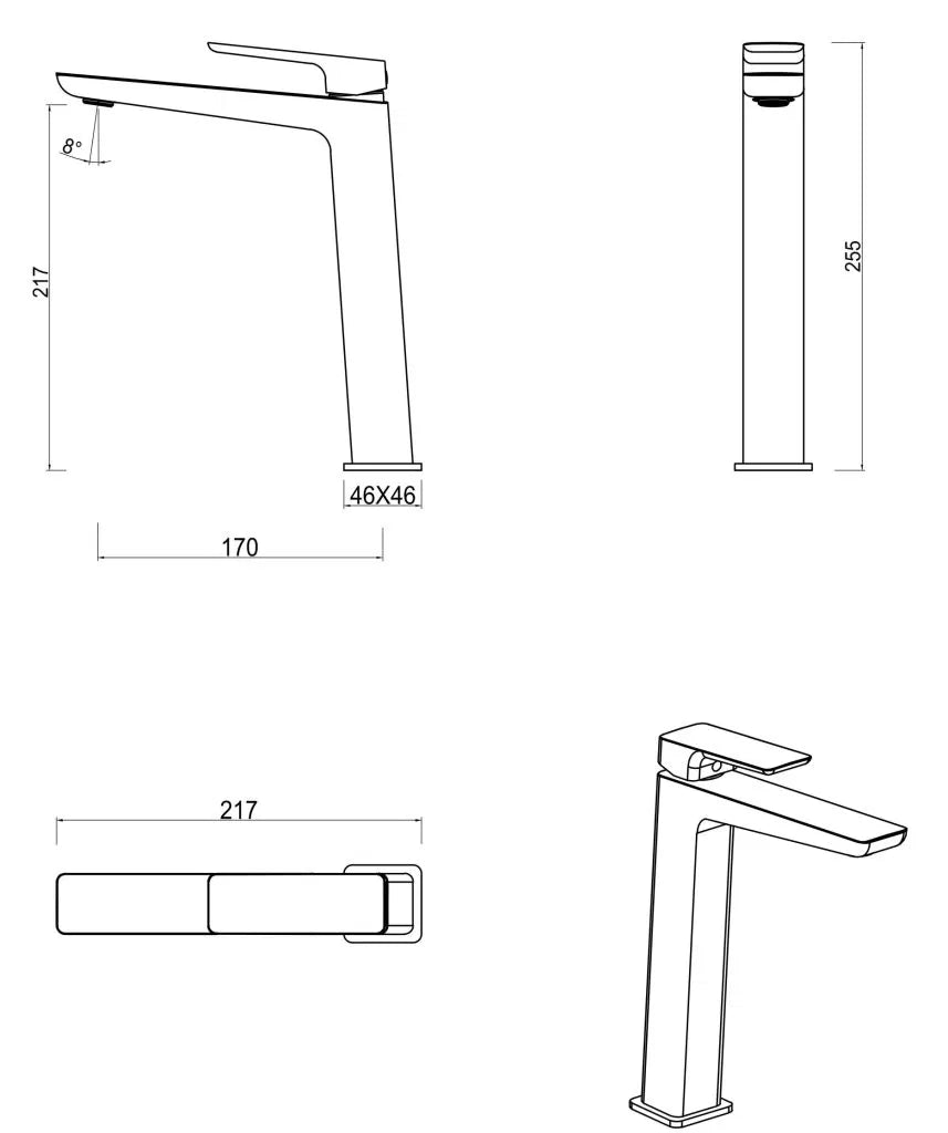 Tiago Tall Basin Mixer - Chrome
