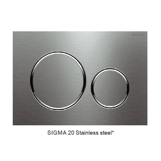 Sigma 20 Stainless Steel — Round Dual Flush Button