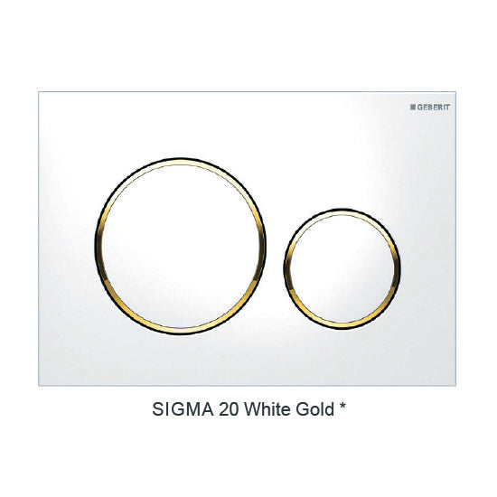 Sigma 20 White Gold — Round Dual Flush Button