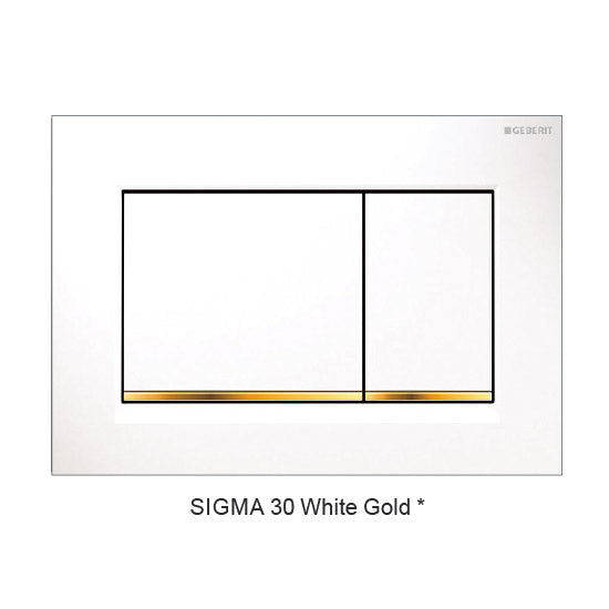 Sigma 30 — Square Dual Flush Button in White Gold