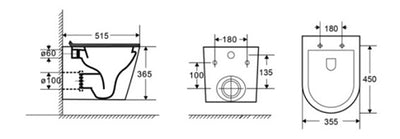 T053E – PARMA Rimless Wall Hung Pan