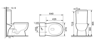 T6009S — YORK Toilet Suite (Bottom inlet only)