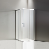 'Calvi' Double Door Sliding Semi Framed Shower Screen – Front and Return - Multiple Sizes